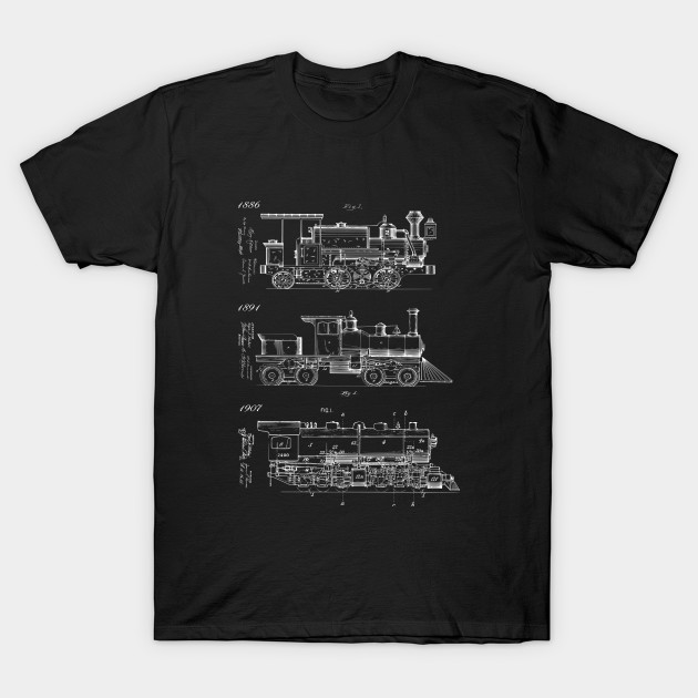 Vintage Steam Trains Patent Print